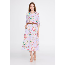 Mid-Length Midi Crepe Column Regular Casual Dress
