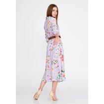 Mid-Length Midi Crepe Column Regular Casual Dress