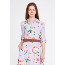 Mid-Length Midi Crepe Column Regular Casual Dress