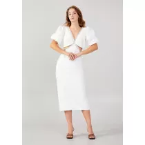 Short Sleeve Midi Crepe...