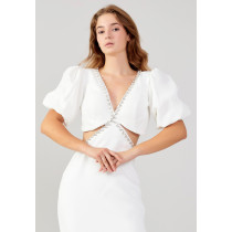 Short Sleeve Midi Crepe Column Regular Evening Dress