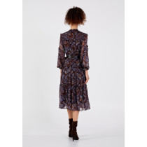 Long Sleeve Midi Chiffon Column Regular Casual Dress