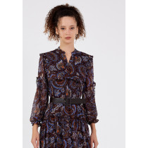 Long Sleeve Midi Chiffon Column Regular Casual Dress