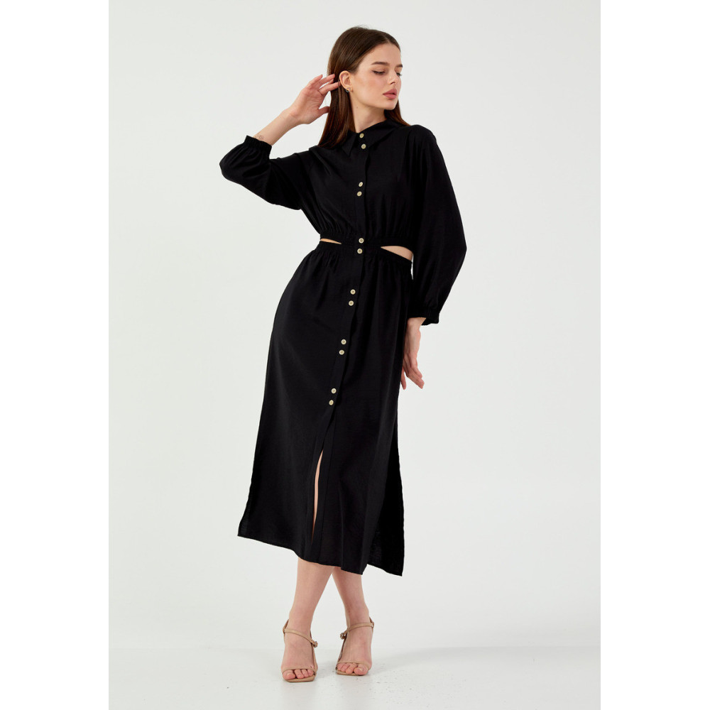 Long Sleeve Midi Viscose Column Regular Casual Dress