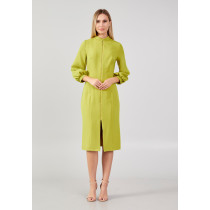 Long Sleeve Midi Viscose Column Regular Casual Dress