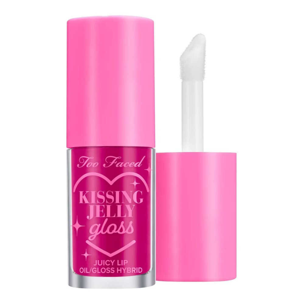 Too Faced Kissing Jelly Lip Oil Gloss - Juicy Lip Oil/Gloss Hybrid, Raspberry