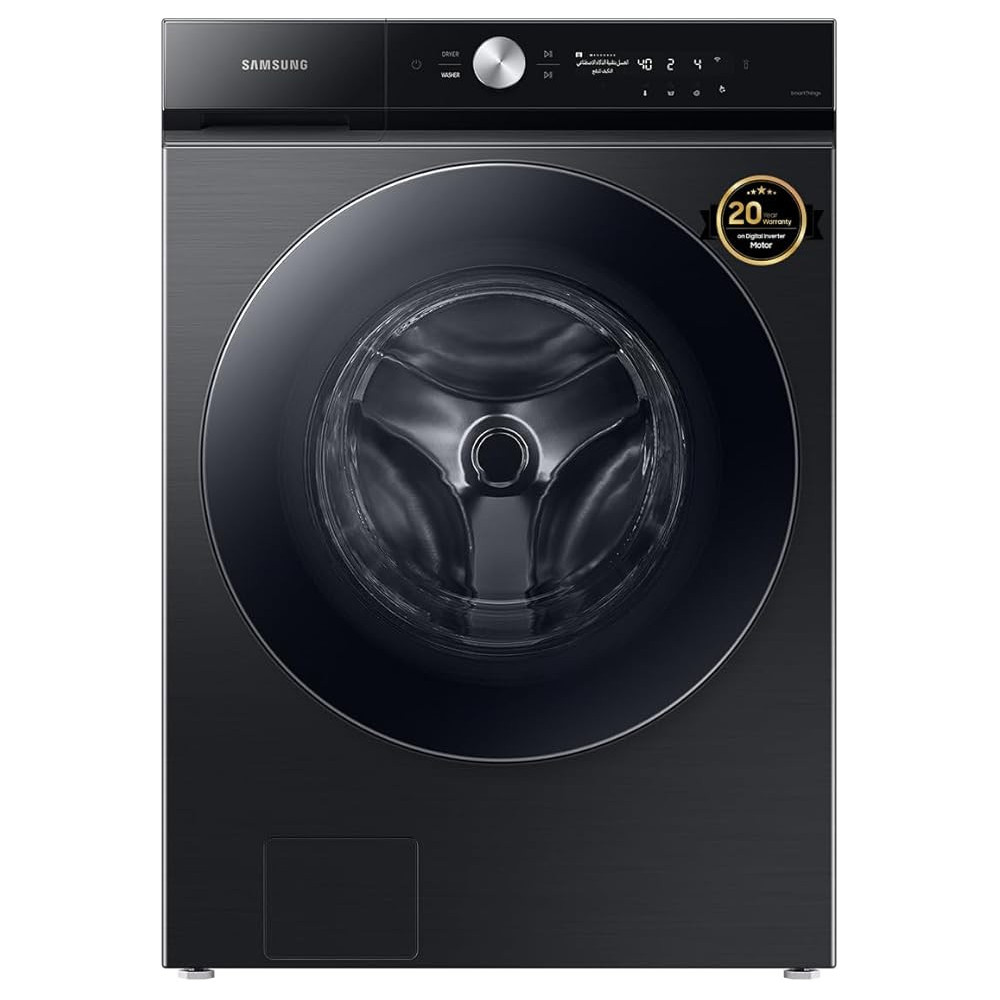 Samsung Front Load Washer 20.0 kg, Black, with EcoBubble, AI Wash, Auto Open Door, WF20B9600KV/GU
