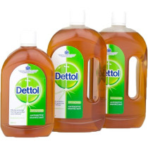 Dettol 2-Piece Disinfectant 750 ml With Anti bacterial Antiseptic Liquid 500 ml, Orange Colour