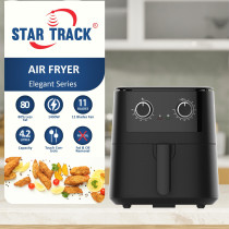 STAR TRACK 4.2L Air Fryer 1400W Comes with 11 Blades, Removes Oil and Fat, Elegant Design, Black Color