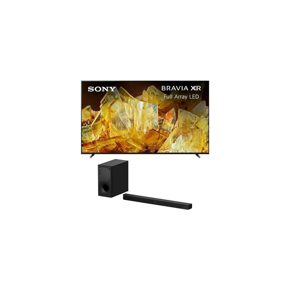 Sony 75 Inch 4K UHD TV X90L Series LED Smart TV Bundle With HT-S400 2.1 Ch Soundbar, Wireless Subwoofer, Black