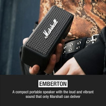 Marshall Emberton Portable Bluetooth Speakers - Water Resistant Wireless Speakers Portable Speaker 20 Hour of Playtime, Black, One Size