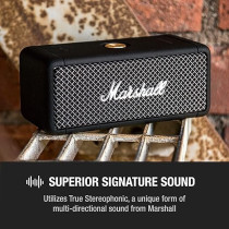 Marshall Emberton Portable Bluetooth Speakers - Water Resistant Wireless Speakers Portable Speaker 20 Hour of Playtime, Black, One Size