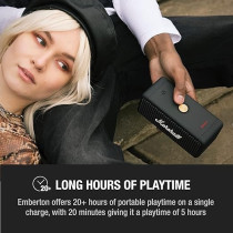 Marshall Emberton Portable Bluetooth Speakers - Water Resistant Wireless Speakers Portable Speaker 20 Hour of Playtime, Black, One Size