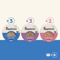 Applaws 8 x 60g Cat Multipack Fish Selection Pot