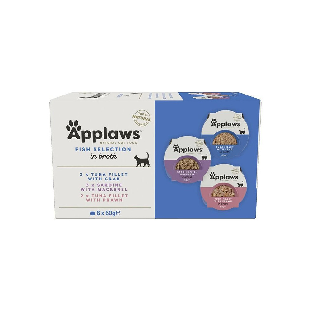 Applaws 8 x 60g Cat Multipack Fish Selection Pot