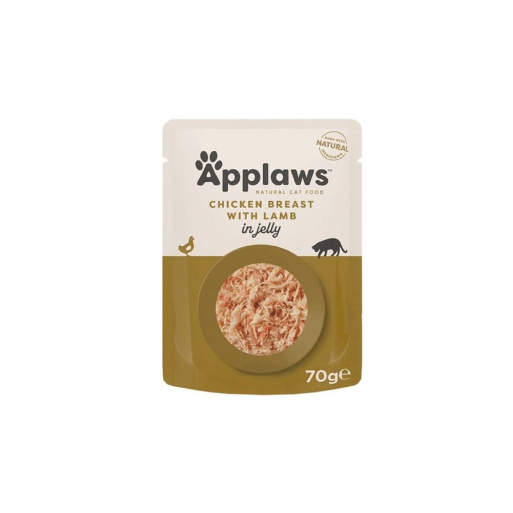 Applaws 70g Pouch x 12pcs Chicken With Lamb In Jelly Adult Wet Cat Food