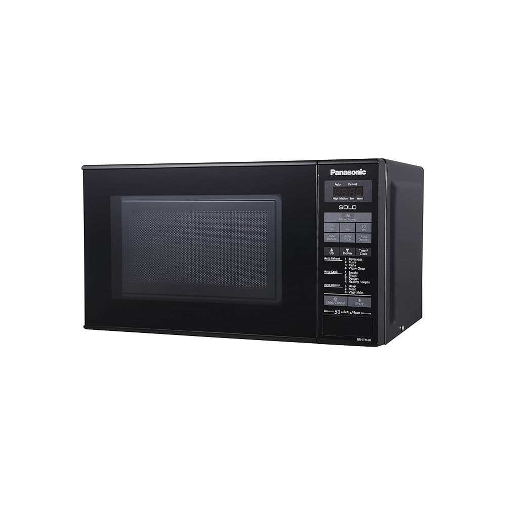 Panasonic 20L Solo Microwave oven, NN-ST266B - 800W, Easy Touch Control, Auto Reheat, 51 Auto Menu, Auto Defrost, Child Safety Lock - Black
