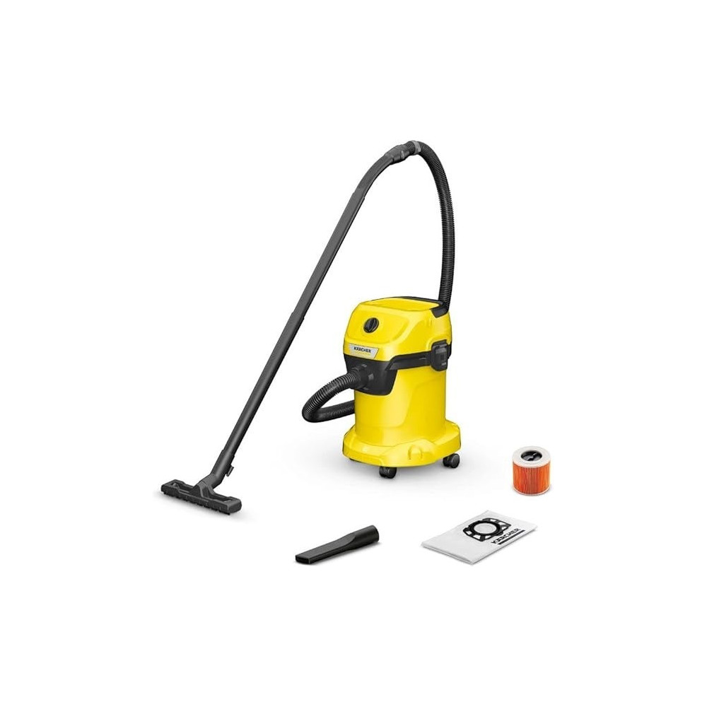Karcher WD3 Wet And Dry Vacuum Cleaner, 17 Liter Container, Multi-Purpose Home Cleaning, Powerful Suction, Versatile Accessories, Yellow