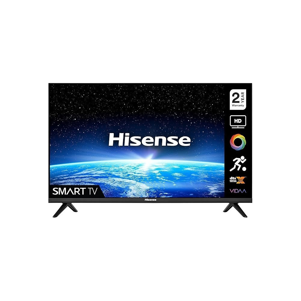 Hisense 32 Inch TV HD Smart TV with Natural Colour Enhancer DTS Virtual X VIDAA U5 OS Youtube Netflix Freeview Play Shahid And WiFi (2021), 32A4HD1