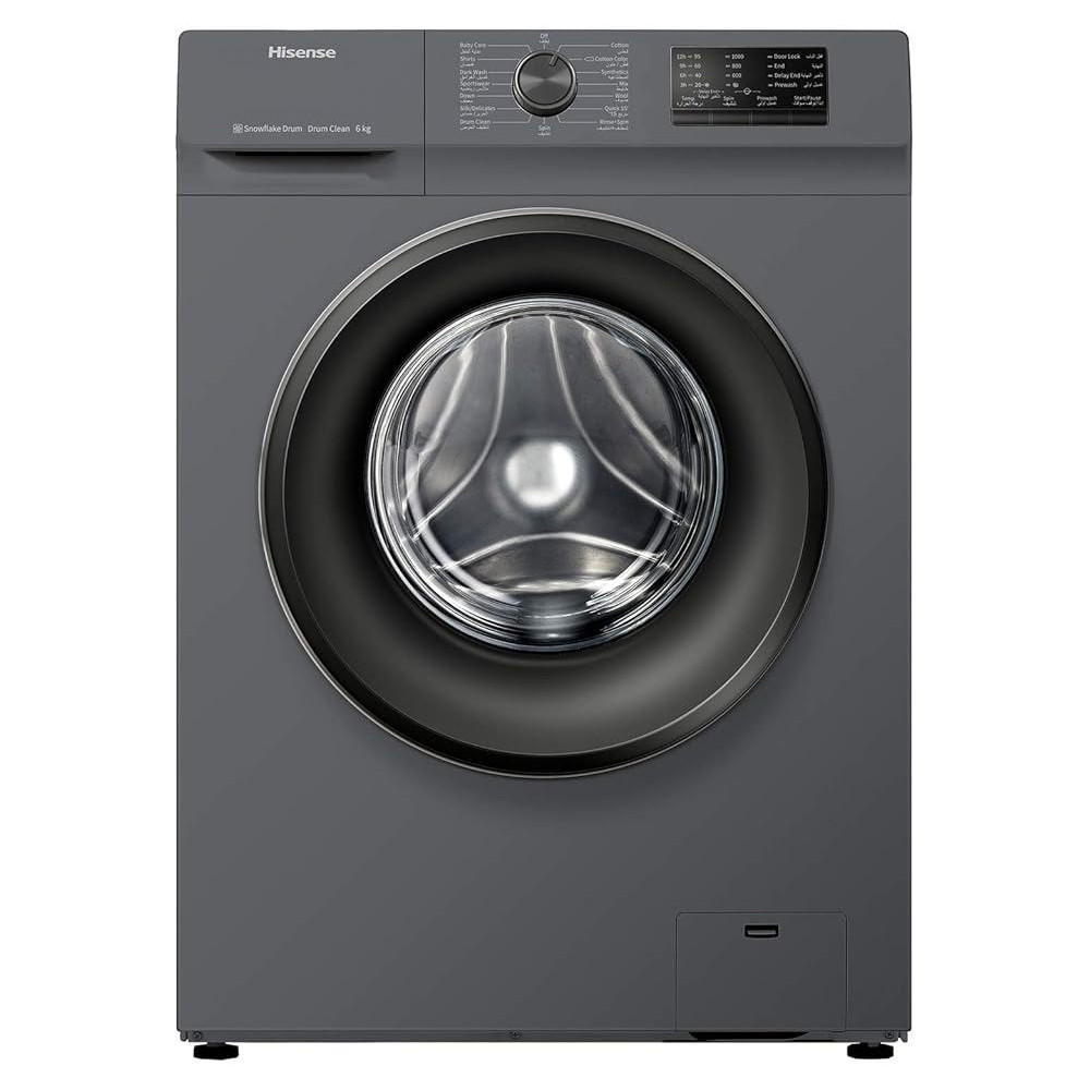 Hisense Front Loading Washing Machine, Free Standing, 6Kg, 1000 RPM, WFVC6010T, Vc Series