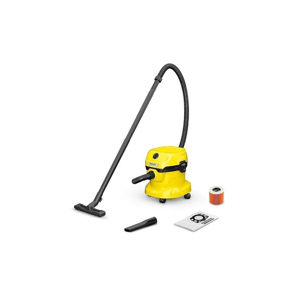 Karcher WD2 Wet And Dry Vacuum Cleaner, 12 Liter Container, Multi-Purpose Home Cleaning, Powerful Suction, Versatile Accessories, Yellow