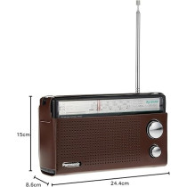 Panasonic 3 Band Portable Radio (Model: RF-562DGC1-K), Brown