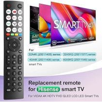 LOUTOC Universal TV-Remote for Hisense TV Remote-Control - EN2Q36H Replacement for Hisense VIDAA 4K HDTV FHD QLED LCD LED Smart TVs