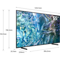 Samsung Smart TV, QLED, Q60D, 55 Inch, 2024, 100 Percentage Color Volume with Quantum Dot, 4K Upscaling, Samsung TV Plus, AirSlim Design, Black, QA55Q60DAUXZN