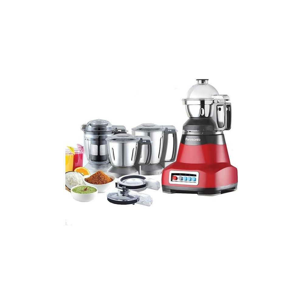 Panasonic 2000W Powerful Mixer Grinder with Double Safety Lock, 4 Multipurpose Jars - MX-AE465