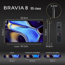 Sony BRAVIA 8 55 Inch TV, XR Processor, XR-OLED, High Dynamic Range - HDR, Smart TV - Google TV, 2024 UAE Model