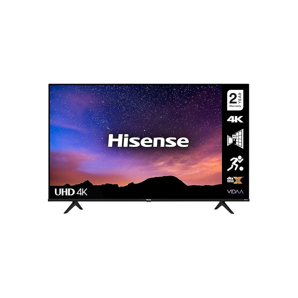 Hisense 43 Inch TV 4K UHD Smart TV, With Dolby Vision HDR, DTS Virtual X, YouTube, Netflix, Freeview Play & Alexa Built-in, Bluetooth And WiFi Black Model 43A61GTUK