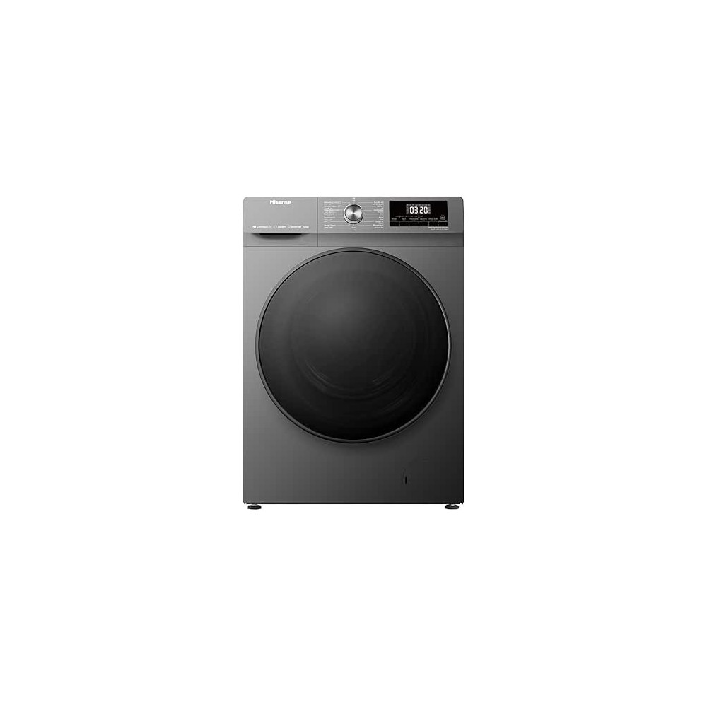 Hisense WFQA1014EVJMWT 10 Kg Front Load Washing Machine with Inverter Motor, Smart Wifi Connectivity, 1400 RPM, Titanium Grey