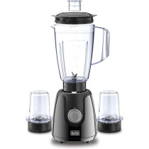 Black & Decker Blender with Grinder Mills, 400W Power, 1.5L with 300ml 2 Grinding Mills, Stainless Steel Blades and Two Pulse Control for Fine and Grinding of Coffee Herbs, BX440-B5