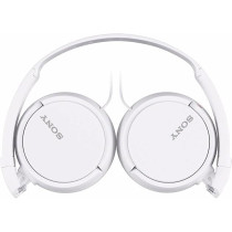 Sony MDR ZX110AP Wired On Ear Headphones with tangle free cable, 3.5mm Jack, Headset with Mic for Phone Calls, White, MDRZX110AP/W