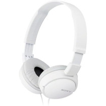 Sony MDR ZX110AP Wired On Ear Headphones with tangle free cable, 3.5mm Jack, Headset with Mic for Phone Calls, White, MDRZX110AP/W