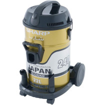 Sharp 22L 2400W Heavy Duty Drum/Barrel 100 Percentage Copper Motor Vacuum Cleaner EC-CA2422-Z Gold