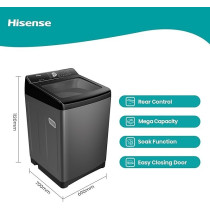 Hisense WT3T1723UT 17 kg Top Load Fully Automatic Washing Machine, Grey