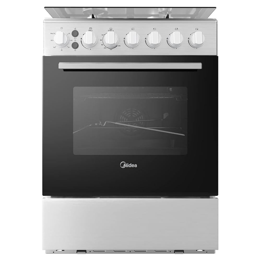 Midea Freestanding Cooker Without Convection Fan Full Gas Cooking Range With 4 Burners, 60 x 60 Cm