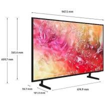 Samsung 43 Inch Crystal UHD 4K Smart TV, Black, UA43DU7000UXZN