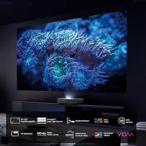 Hisense Laser Cinema 4K Ultra Short Throw Smart Projector For 80-120 Inch Large Screen, PL1H, Black