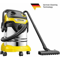 Karcher 25 Litres Stainless Steel Efficient Cleaning Wet And Dry Vacuum Cleaner, Yellow/Black