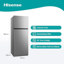 Hisense 599 Liter Refrigerator Double Door Top Mount, Silver, RT599N4ASU