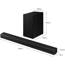 Samsung 3.1ch Soundbar, B-Series, Dolby Audio, Built-In Center Speaker, Subwoofer With Bass Boost, Adaptive Sound, Black, HW-B650D/ZN