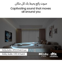 Samsung 3.1ch Soundbar, B-Series, Dolby Audio, Built-In Center Speaker, Subwoofer With Bass Boost, Adaptive Sound, Black, HW-B650D/ZN