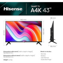 Hisense VIDAA Smart TV 43A4K, Black