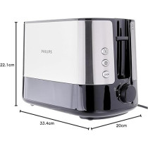 Philips Viva Collection Toaster, HD2637/91, Black/Silver