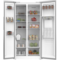 Krome 600 Liters Gross Side By Side Refrigerator With Water Dispenser, KR-SBS600WM, Inox