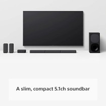 Sony 5.1ch Soundbar With Subwoofer And Wireless Rear Speakers, HT-S40R, Black