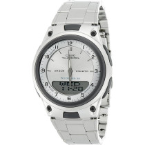 Casio Men's Silver Dial Stainless Steel Analog-Digital Watch, AW-80D-7AVDF