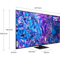 Samsung Smart TV, Big TV, QLED, Q70D, 75 Inch, 2024, 100% Color Volume with Quantum Dot, 4K AI Upscaling, Samsung TV Plus, Motion Xcelerator 120Hz, Titan Gray, QA75Q70DAUXZN